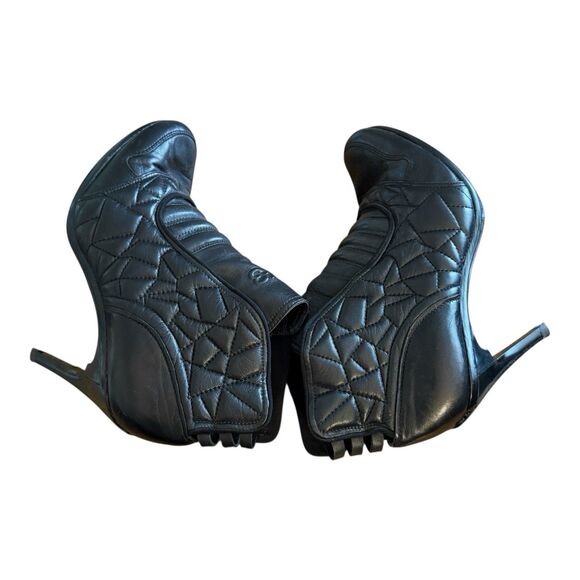 Y3 Adidas Yohji Yamamoto Womens Bootie Heels Sz UK 6.5 US 8.5 Black Quilted Boot - Picture 12 of 16